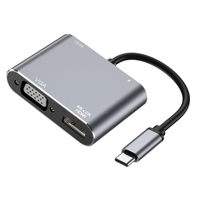 4-in-1 Type-C Docking Station Portable USB-C Hub Adapter Type-C Splitter to USB 3.0 HD VGA USB-C 4-in-1 Type-C Docking Station Portable USB-C Hub Adapter Type-C Splitter to USB 3.0 HD VGA USB-C